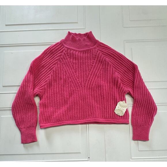 Altar'd State Sweaters - ALTAR'D STATE NWT Cropped Turtleneck Sweater Women's Size Medium Hot Pink